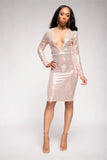 Champagne Life Sequin Dress